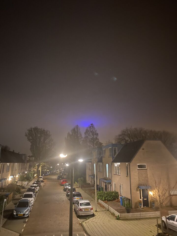 Blauw bewegend licht toen krijsende vogels foto