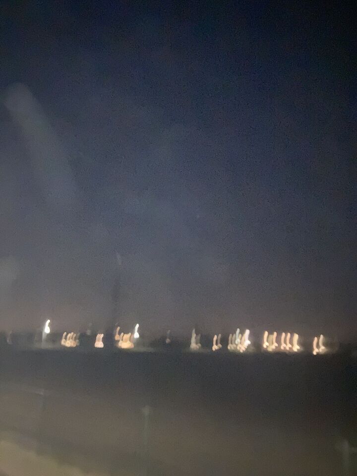 Een rij met lichtjes foto