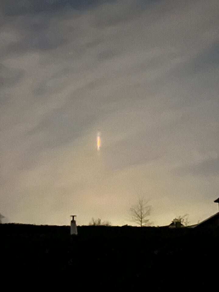 Oranje streep statisch id lucht soms opflakkerend, lang geduurd voor het doofdr foto