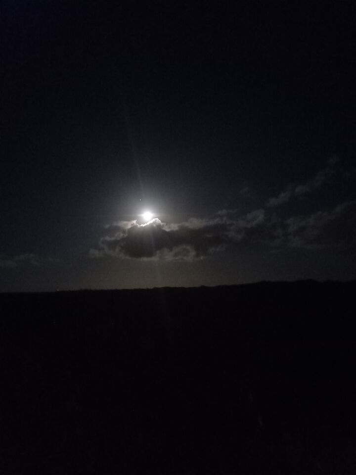 2 fotoos binnen 1 minuut. Op slechts éen foto staat een groen, tolvormig licht. foto