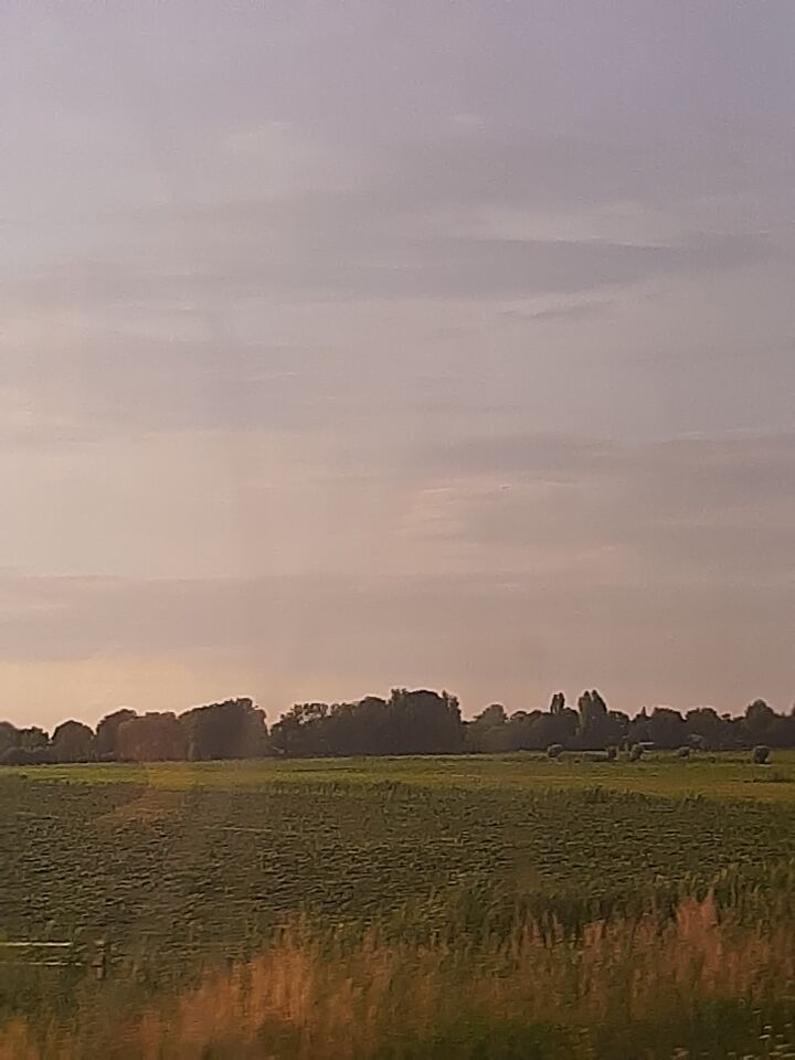 Zwart schijfje in de verte foto s van de zomer genomen in de trein van utrecht foto