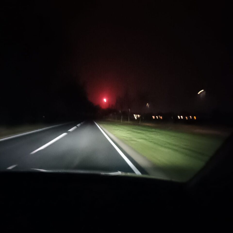 Rood licht dat langzaam verdween foto