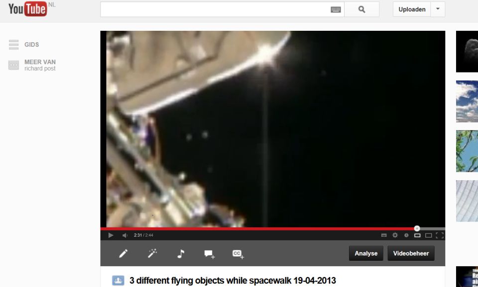 UFO, s rondom ISS Spacewalk gezien foto