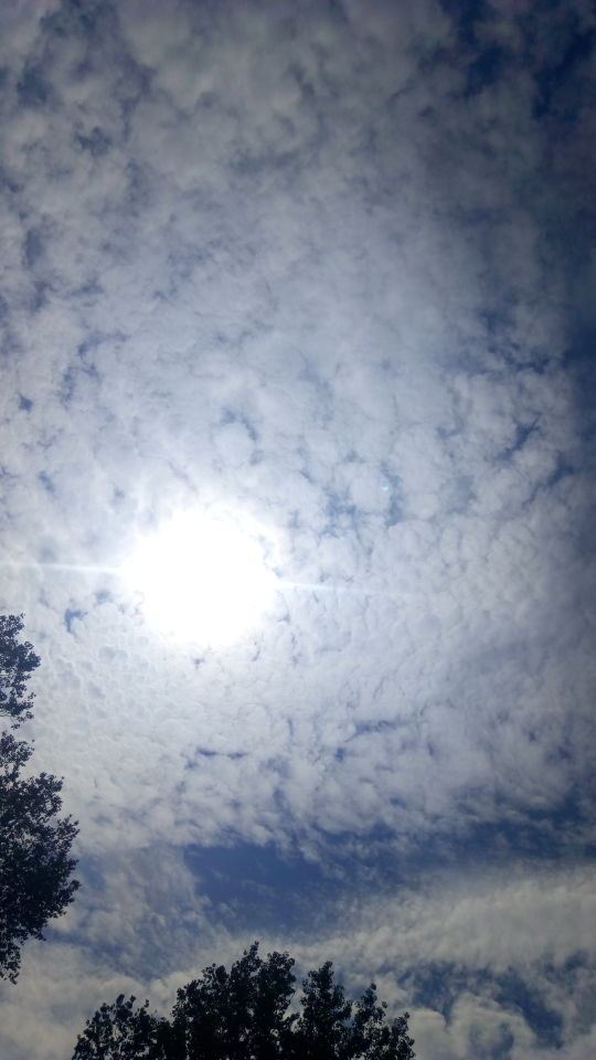 Rechts naast de zon blauwe bal foto