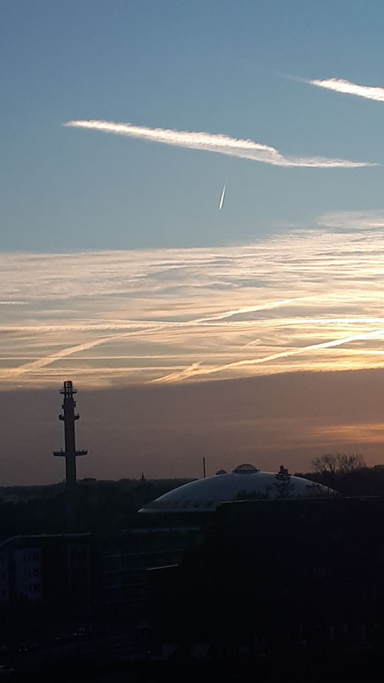 Gekke bewegende streep in de lucht foto