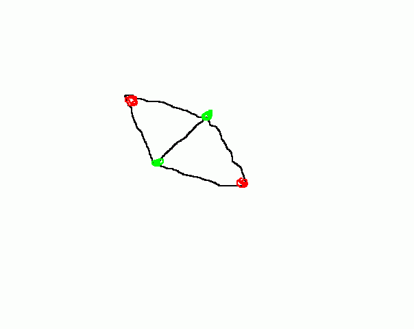 Rode en groene lichten met driehoeksvleugels boven Hardenberg schets